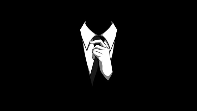anonymous, Black, Tie, Monochrome, Black, Background HD Wallpaper Desktop Background