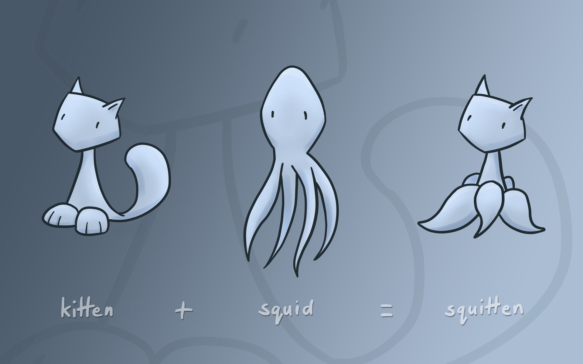funny, Squid, Kittens Wallpaper