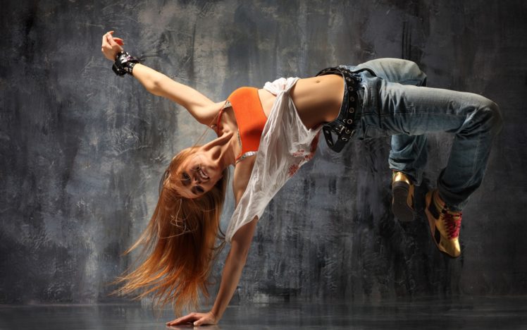 women, Redheads, Dance, Digital, Art, Artwork, Breakdancing HD Wallpaper Desktop Background