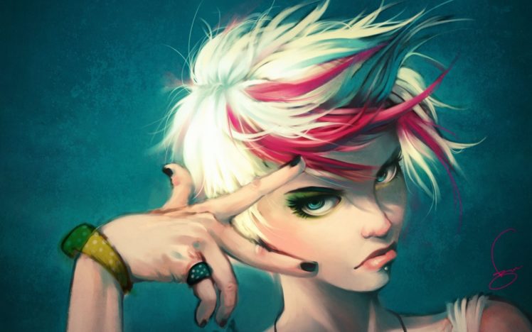 blondes, Blue, Eyes, Purple HD Wallpaper Desktop Background