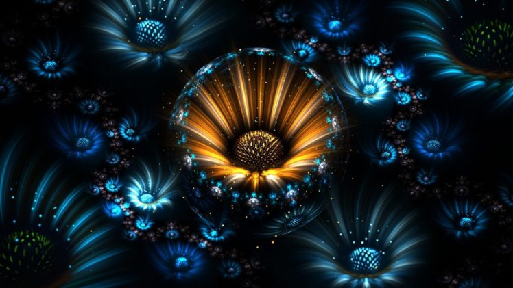 fractal, Flowers HD Wallpaper Desktop Background