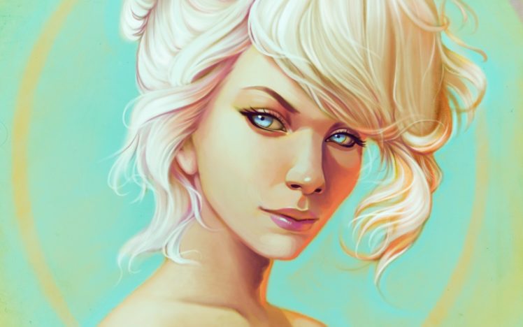 hair, Girl, Eyes, Fantasy, Face, Art, Nude, Lips HD Wallpaper Desktop Background