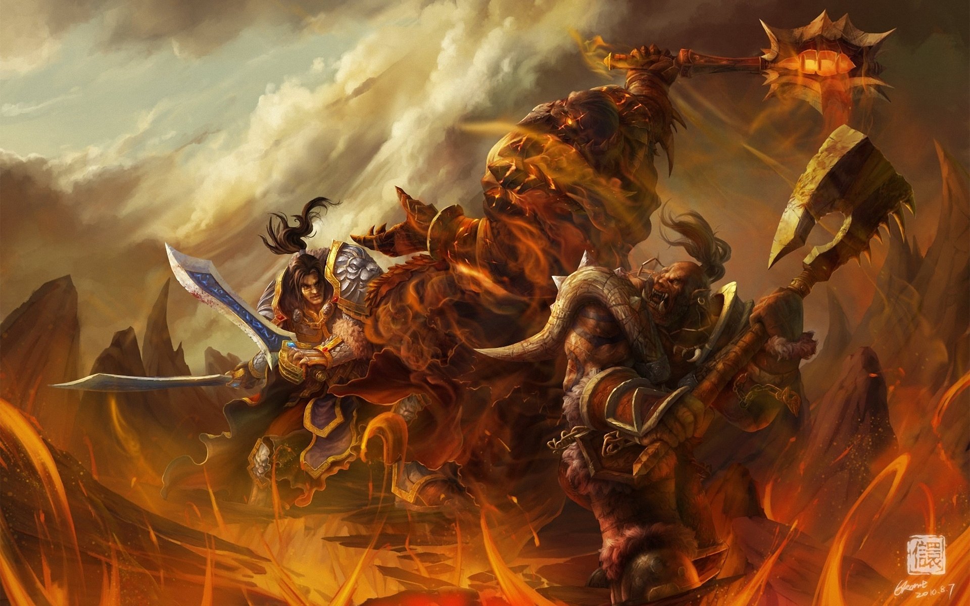 warrior, Monster, Wow, World, Of, Warcraft, Orc, Art, War, Weapons Wallpaper