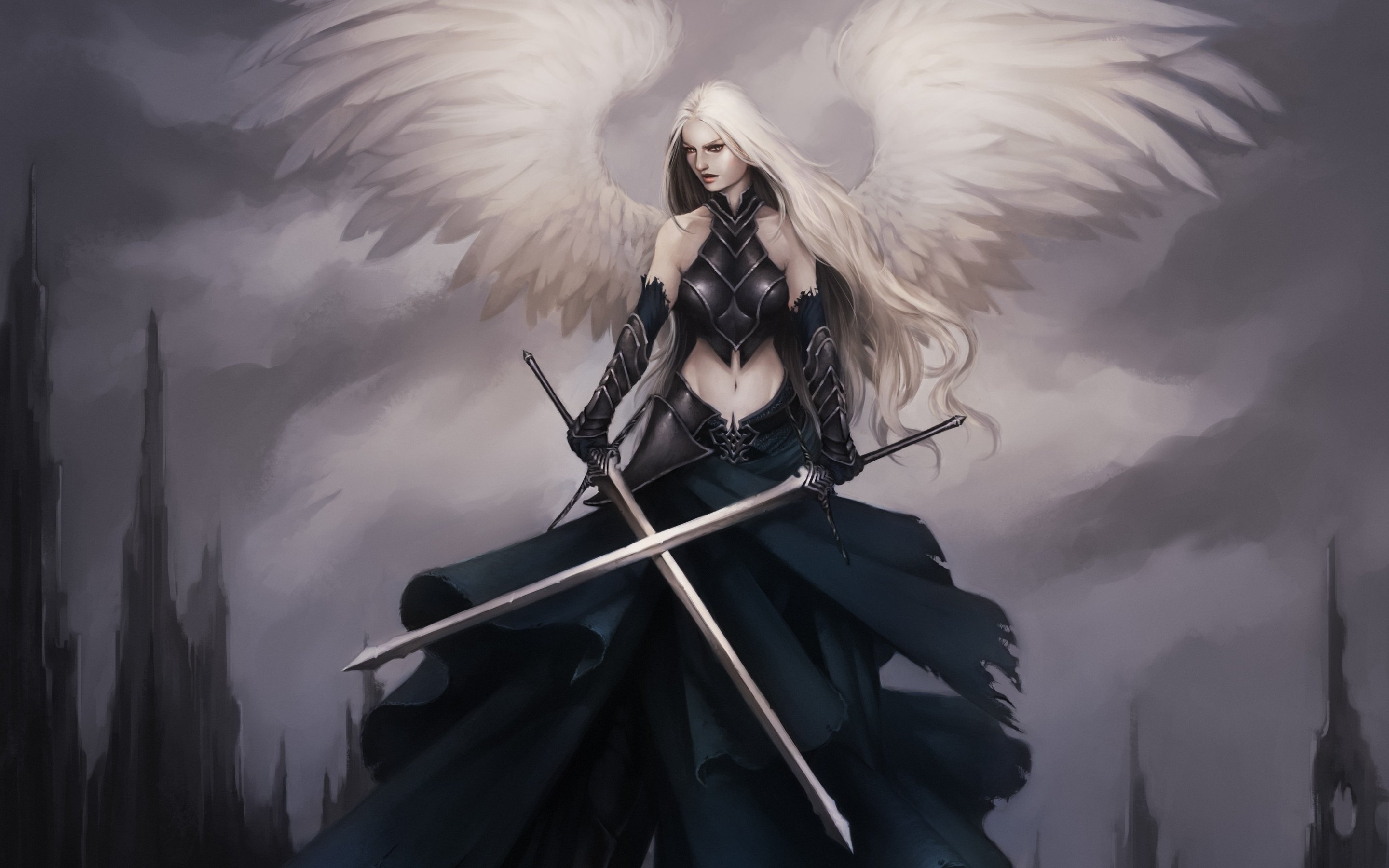 art, Girl, Angel, Art, Feathers, Wings, Lucas, Torquato, De, Resende Wallpaper