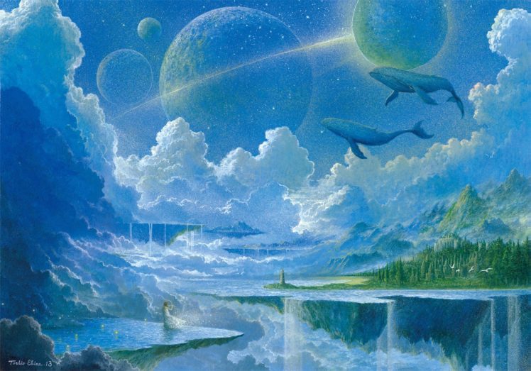 blue, Night, Sky, Sea, Water HD Wallpaper Desktop Background