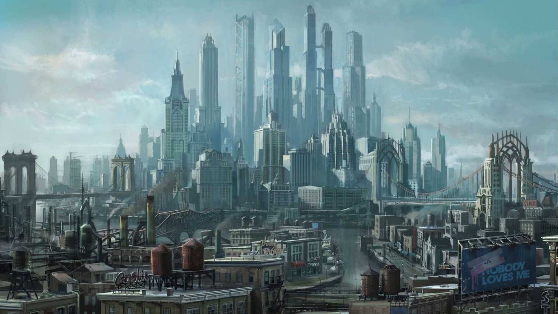 city, Metropolis, Art, Saints, Row, The, Third, Future, Skyscrapers Wallpaper