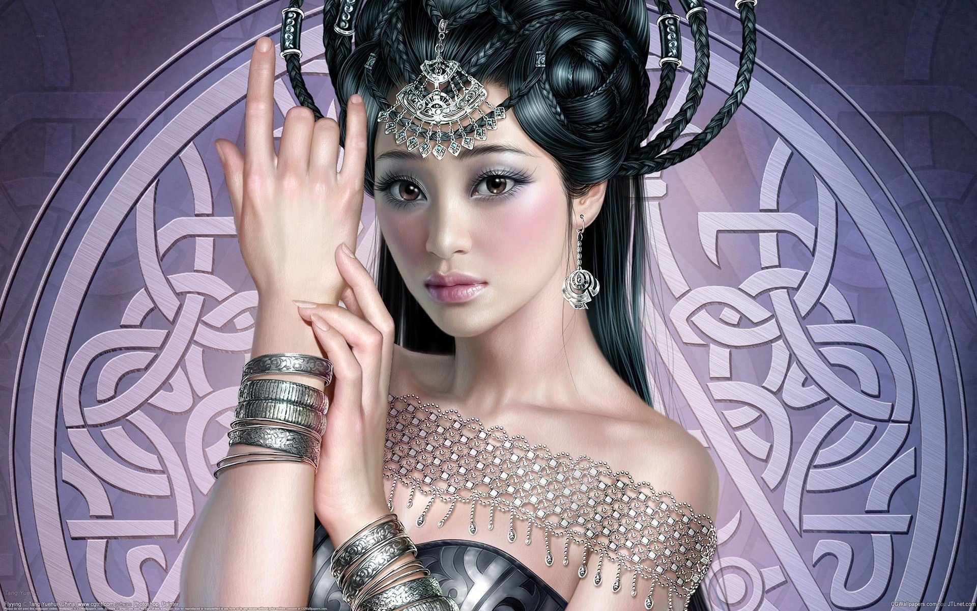 decoration, Art, Girl, Bracelets, Asian, Tang, Yuehui, Fantasy Wallpaper