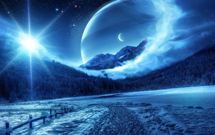 fantasy, Winter, Scenery, Blue HD Wallpaper Desktop Background