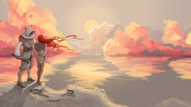 landscape, Sky, Sea, Sunset, Painting, Reflection, Ocean HD Wallpaper Desktop Background