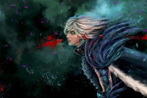 male, Feathers, Elf, Art, Dragon, Age, Fenris, Rina, Cane, Abstraction