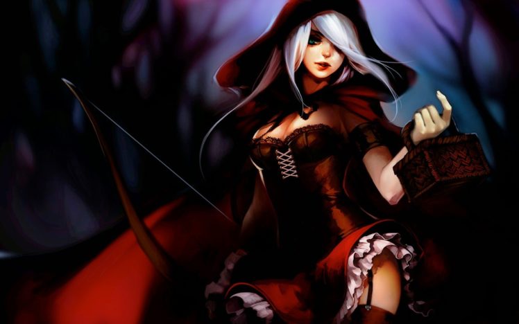 red, Riding, Hood, Ashe HD Wallpaper Desktop Background