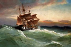 sea, Ship, Paintin
