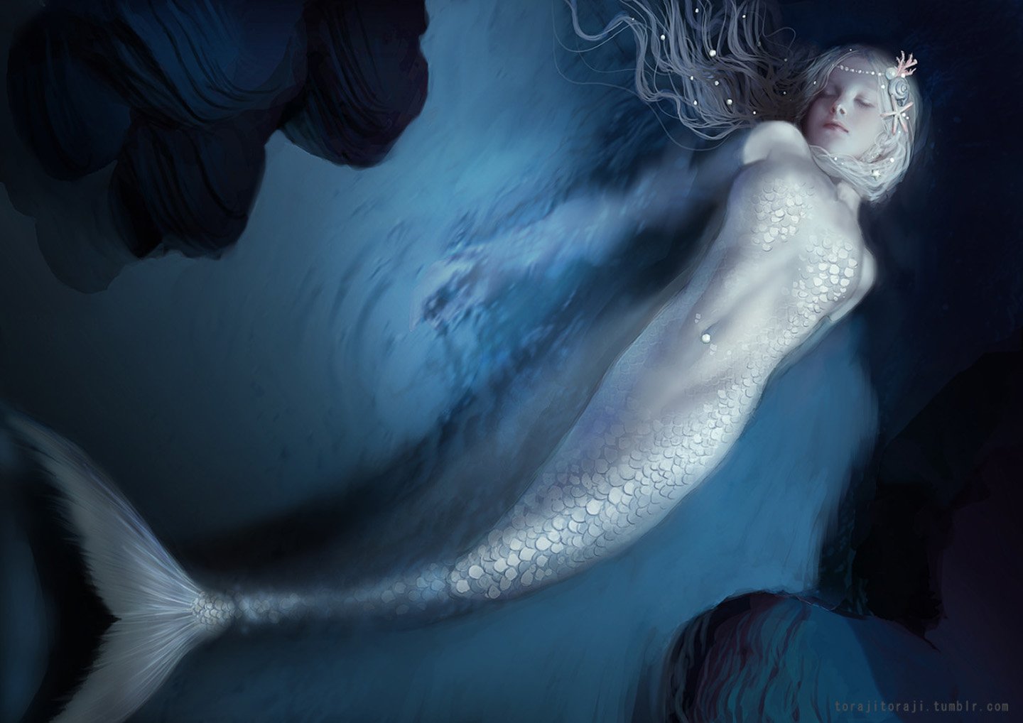 mermaid, Water, Fantasy, Girl Wallpaper