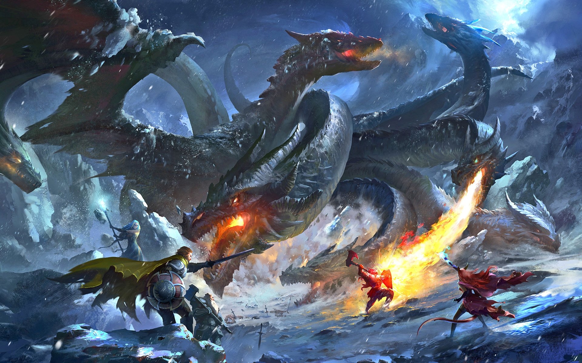 fantasy, Rage, Of, Dragons Wallpaper