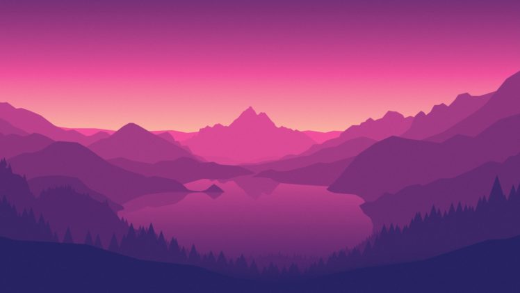 lakeside, Morning, Pink HD Wallpaper Desktop Background