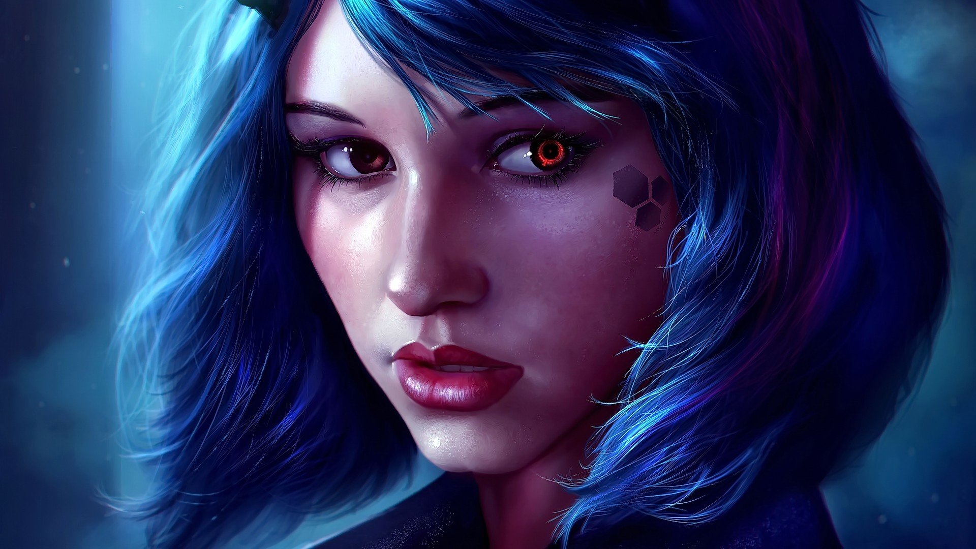 2. Female Fantasy Characters with Short Blue Hair - wide 1