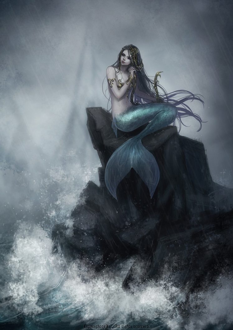 yunhee lee, Seiren, Mermaid, Fantasy, Girl, Sea HD Wallpaper Desktop Background