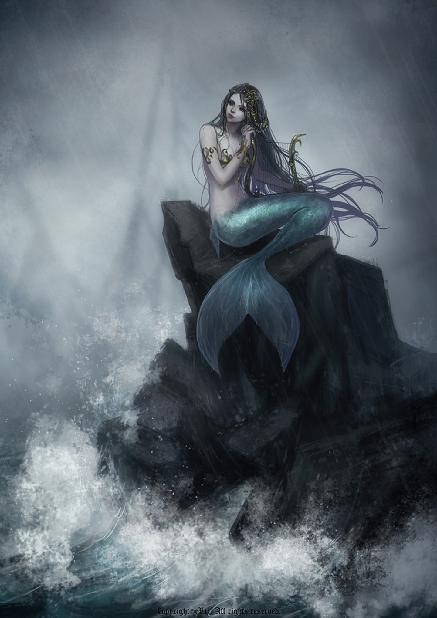 yunhee lee, Seiren, Mermaid, Fantasy, Girl, Sea Wallpaper