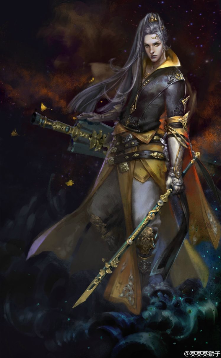 , Original, Characters, Fantasy, Warrior, Man, Swords HD Wallpaper Desktop Background