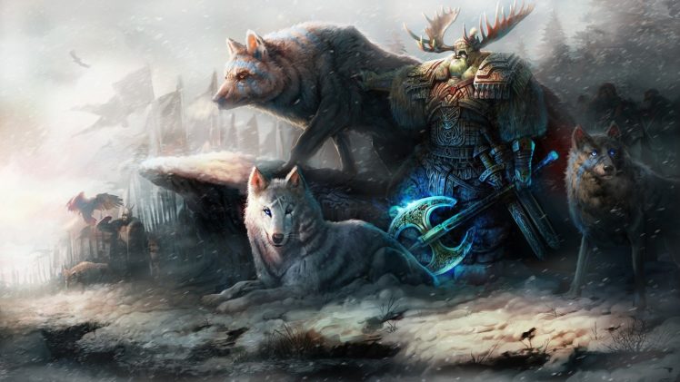wolf, Original, Characters, Fantasy, Fantasy, Art, Man, Animals HD Wallpaper Desktop Background
