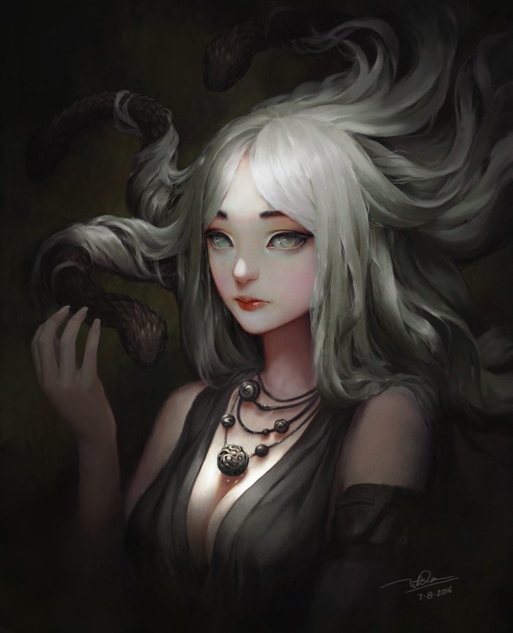 fantasy, Art, Woman, Medusa HD Wallpaper Desktop Background
