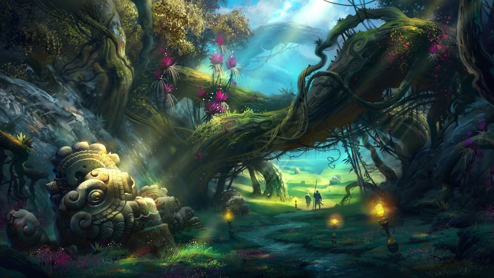 magic, Forest, Fantasy Wallpaper