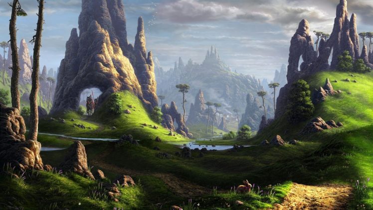 landscape, Fantasy, Art HD Wallpaper Desktop Background