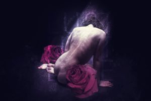 body, Woman, Roses
