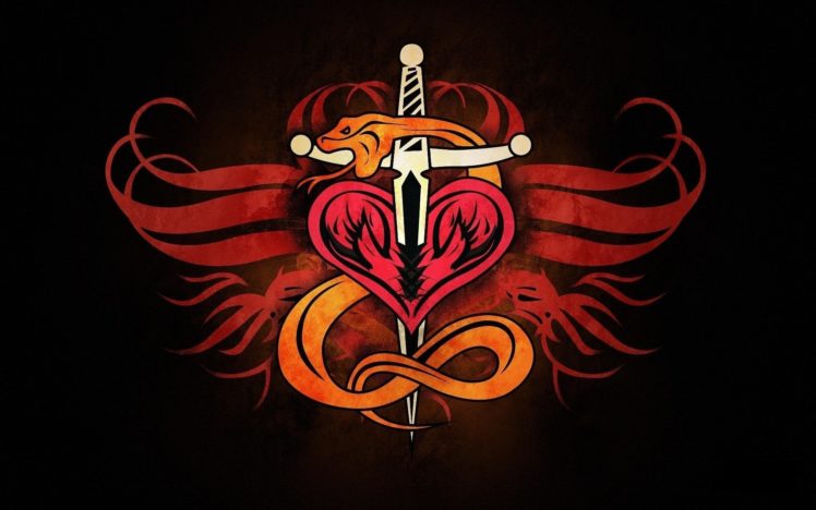 heart, Dragon, Art HD Wallpaper Desktop Background