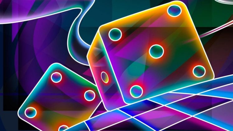 abstract, Dice, Colorful, Neon HD Wallpaper Desktop Background