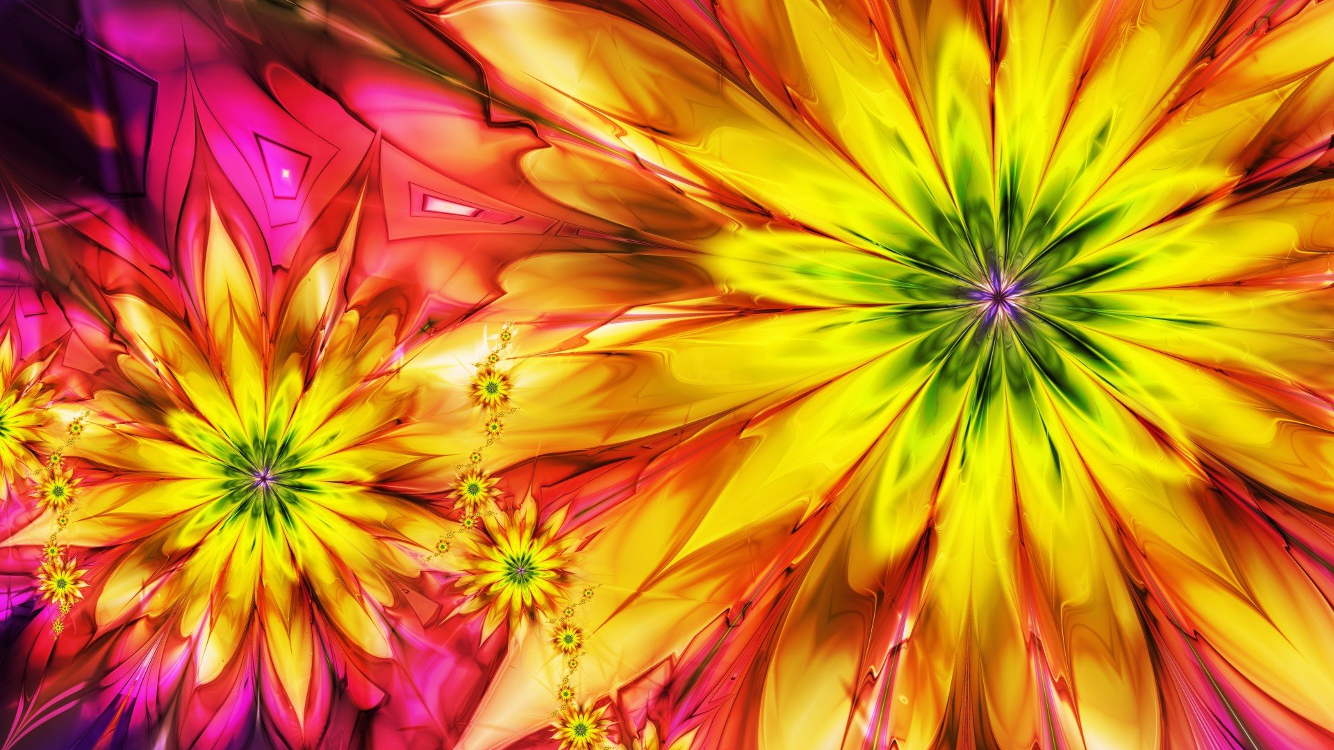 flowers, Colorful, Abstract Wallpaper