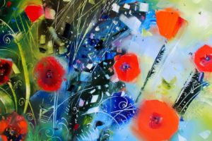 poppies, Flowers, Colorful, Abstract, Art