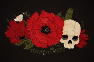 flowers, Skull