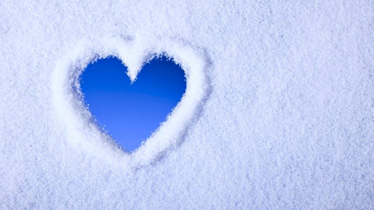 snow, Art, Sky, Blue, White, Emotions, Hearts HD Wallpaper Desktop Background