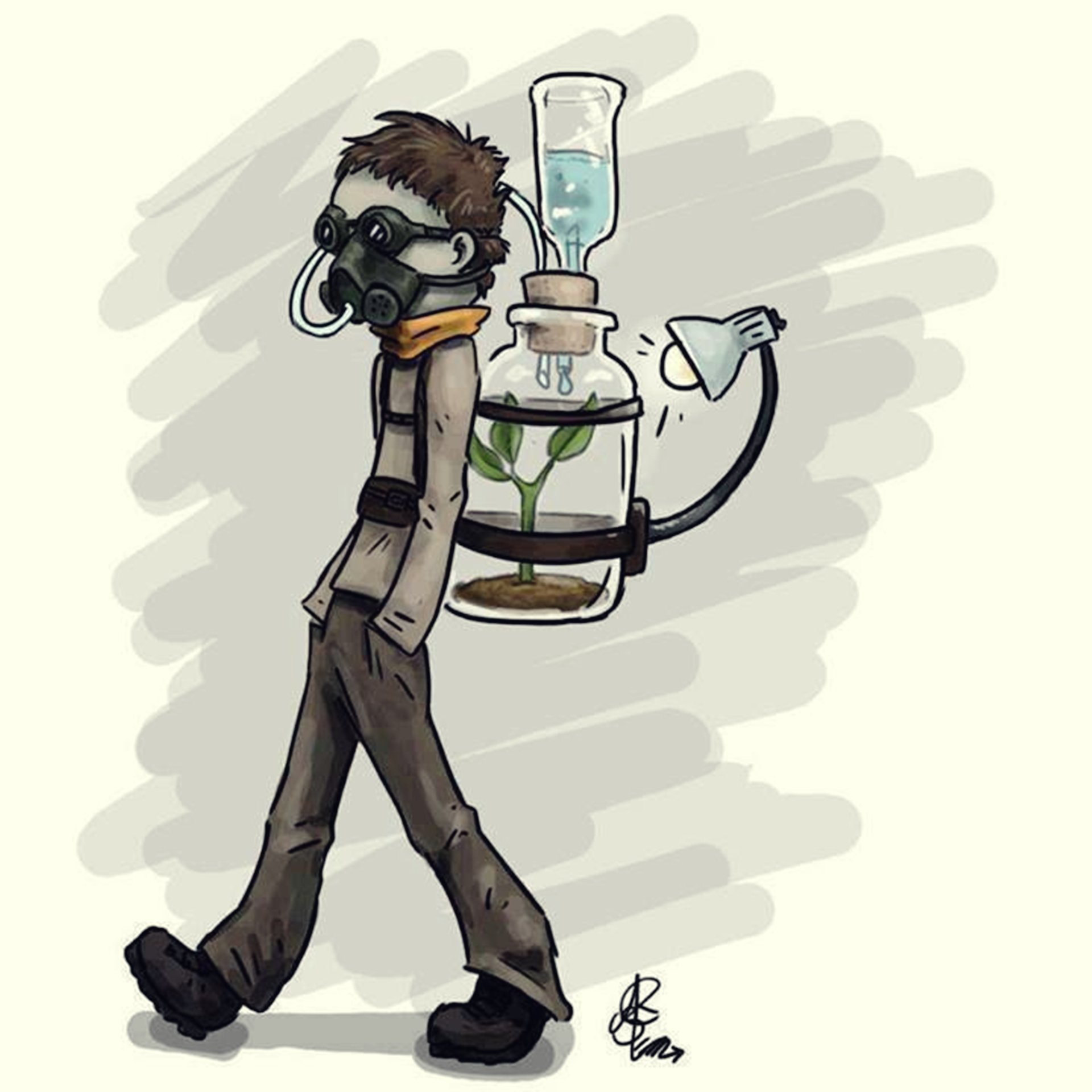 drawing, Art, Astronaut, Fantasy, Water, Co2, Plants, Boy, Transpiration Wallpaper