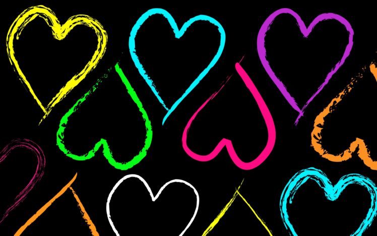 art, Mood, Hearts, Colors, Girls HD Wallpaper Desktop Background