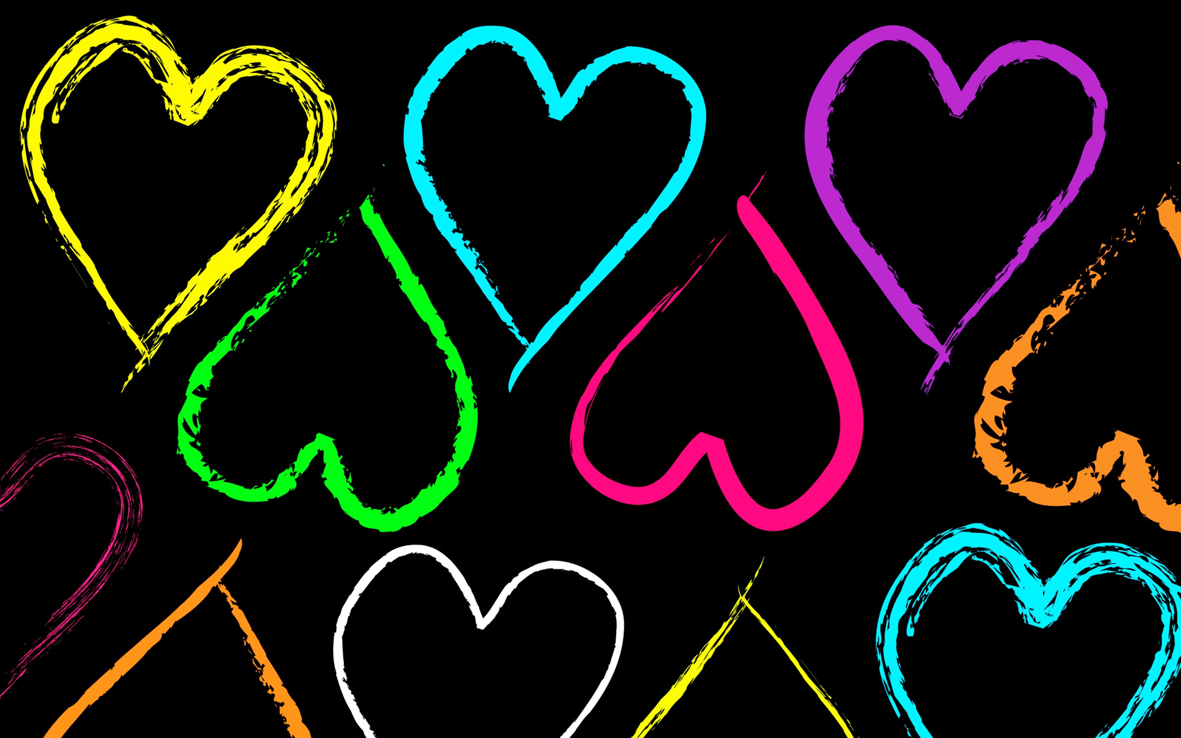 art, Mood, Hearts, Colors, Girls Wallpaper