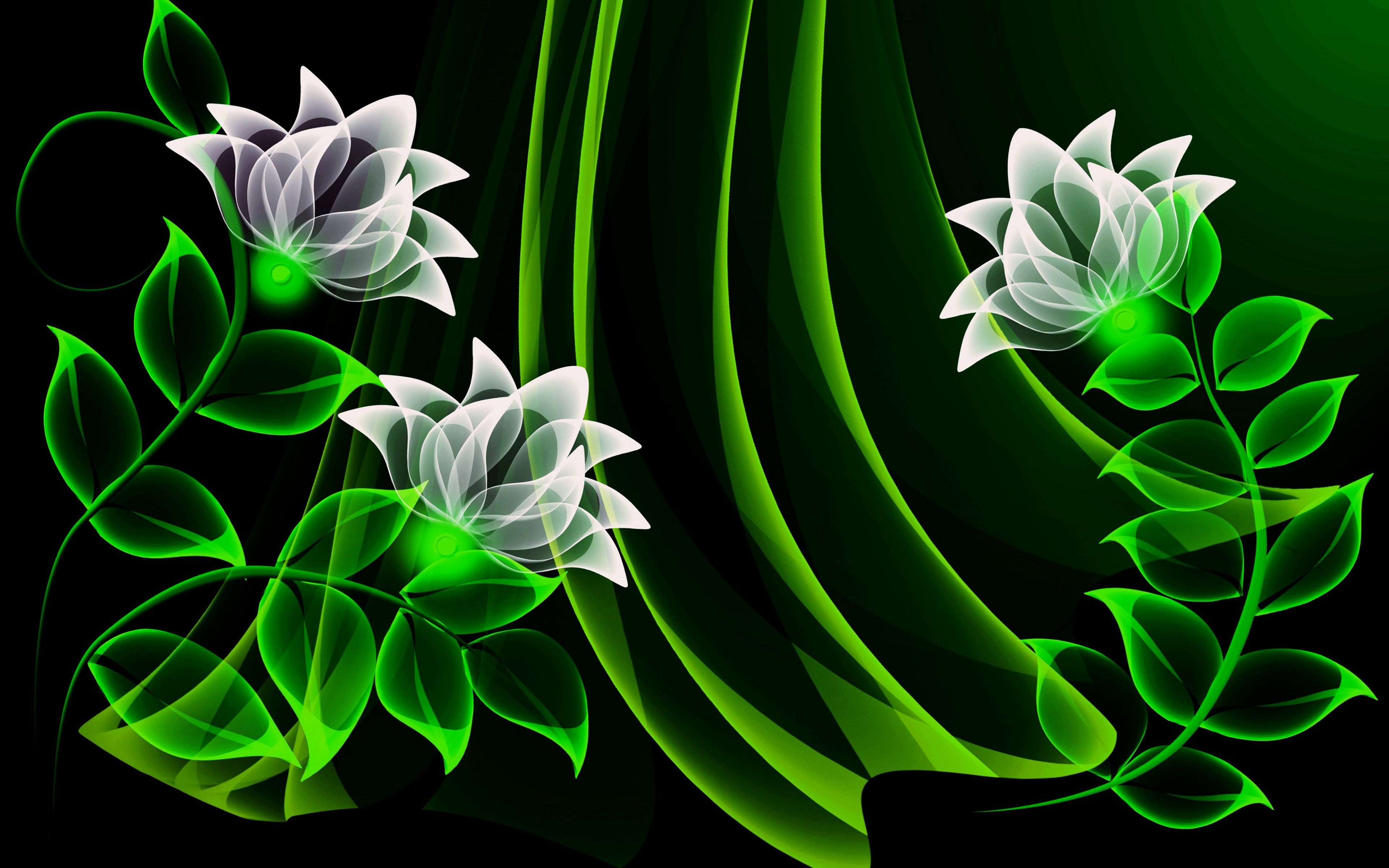 abstract, Background, Colorful, Colors, Glowing, Wallpapers, Art, Flowers, Green Wallpaper