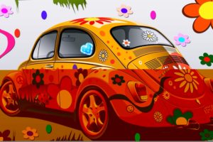 cars, Flowers, Drawing, Kids, Children, Coloring, Drawing, Colors