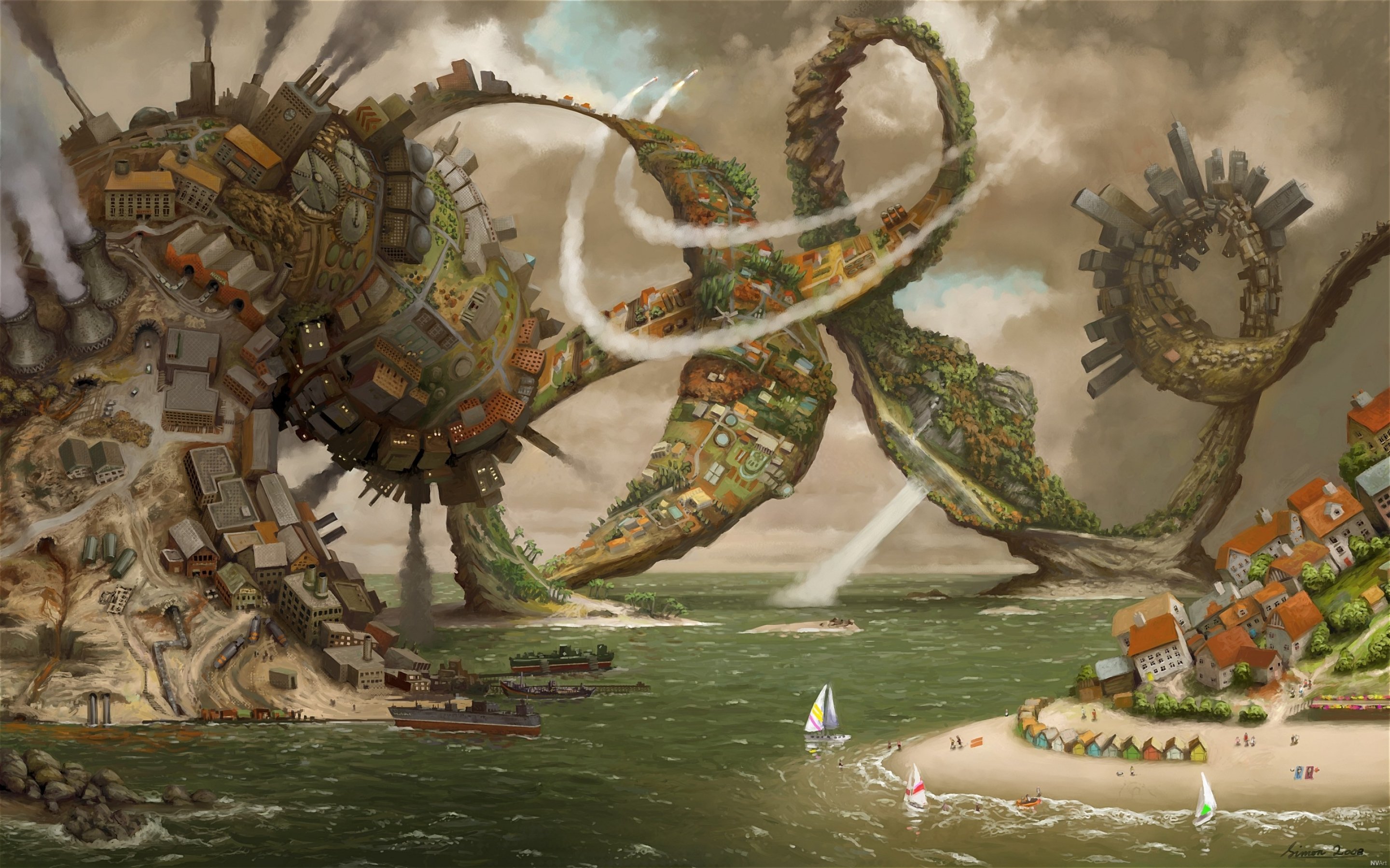 art, Artwork, Artistic, City, Cities, Fantasy, Architecture, Building, Original Wallpaper