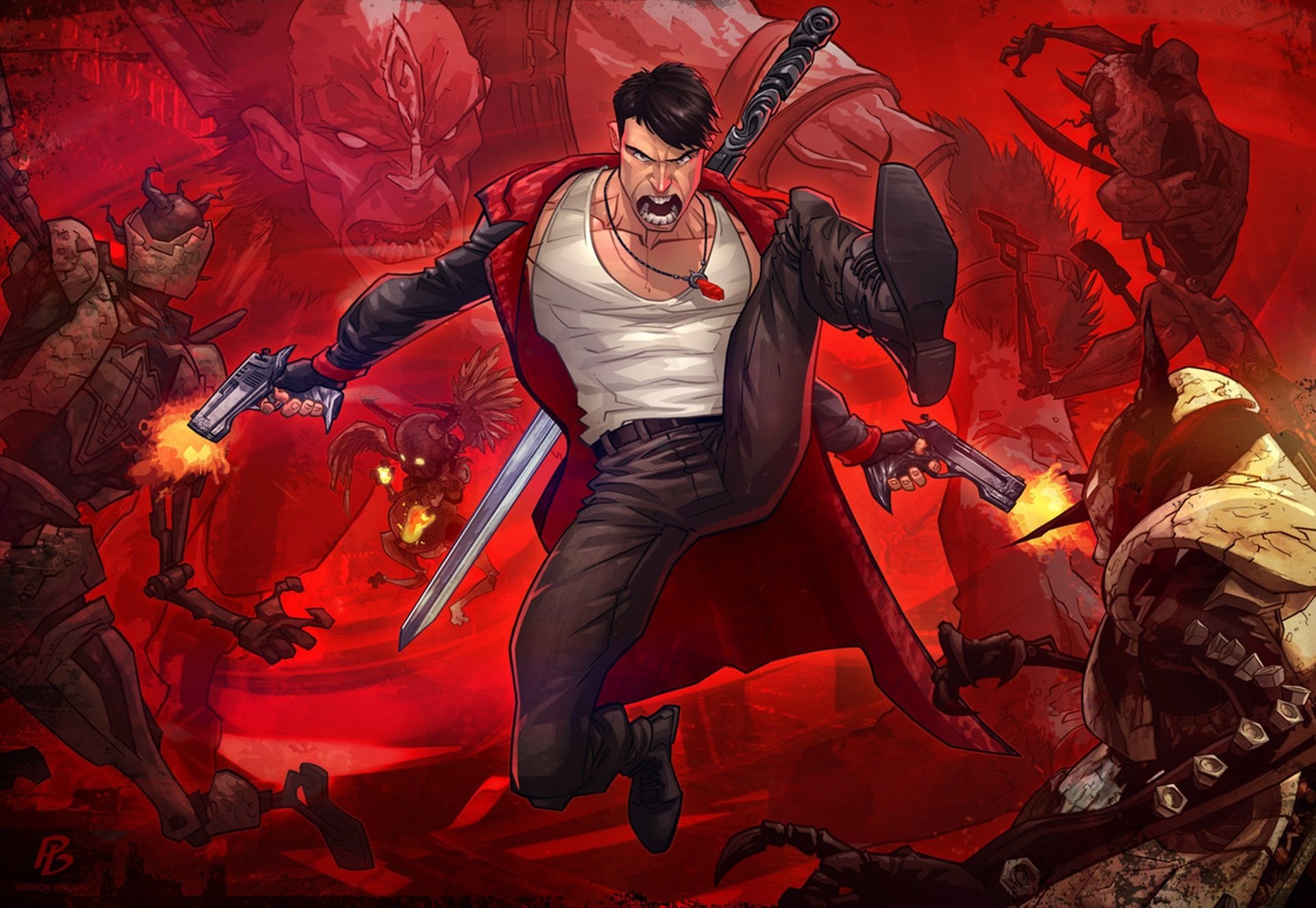 devil, May, Cry, Dmc, Fantasy, Action, Adventure, Fighting, Warrior, Martial, Arts Wallpaper