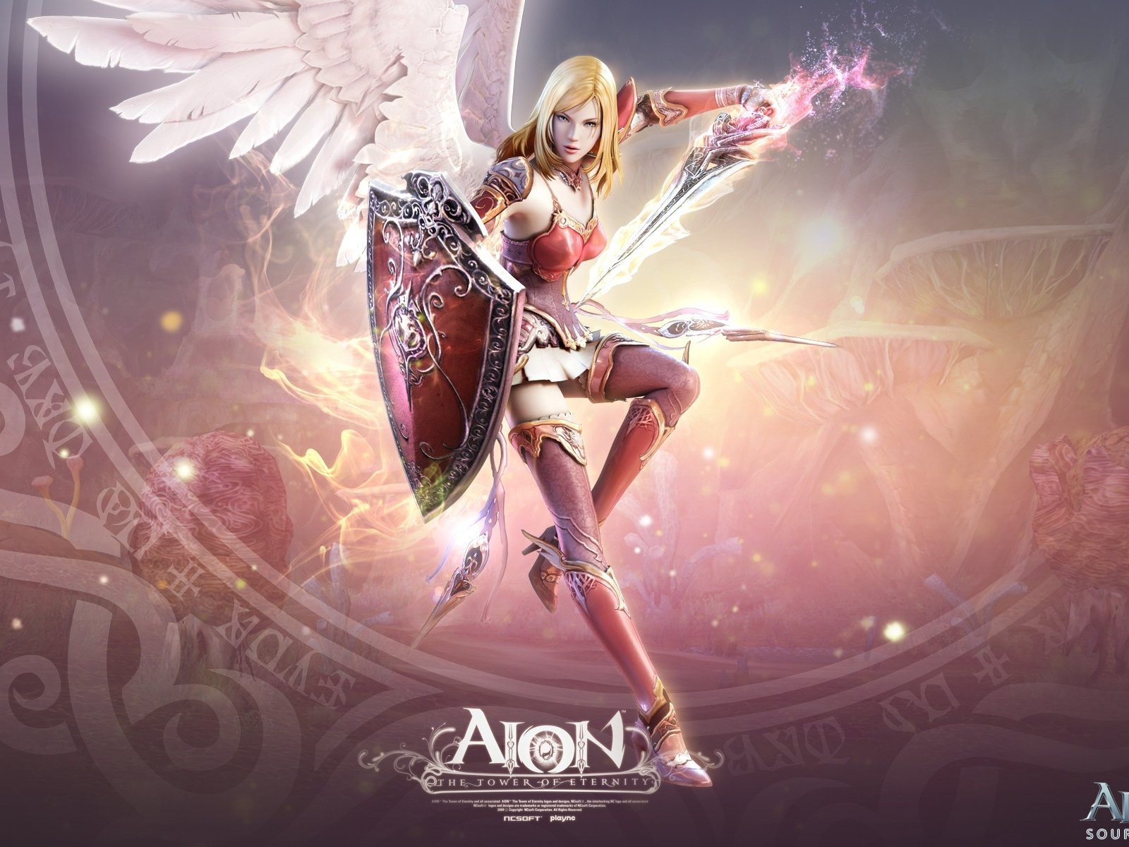 aion, The, Tower, Of, Eternity, Girl, Bow, Arrow, Mountain Wallpaper