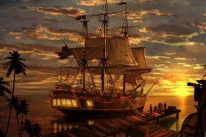 art, Artwork, Fantasy, Pirate, Pirates, Ship, Boat