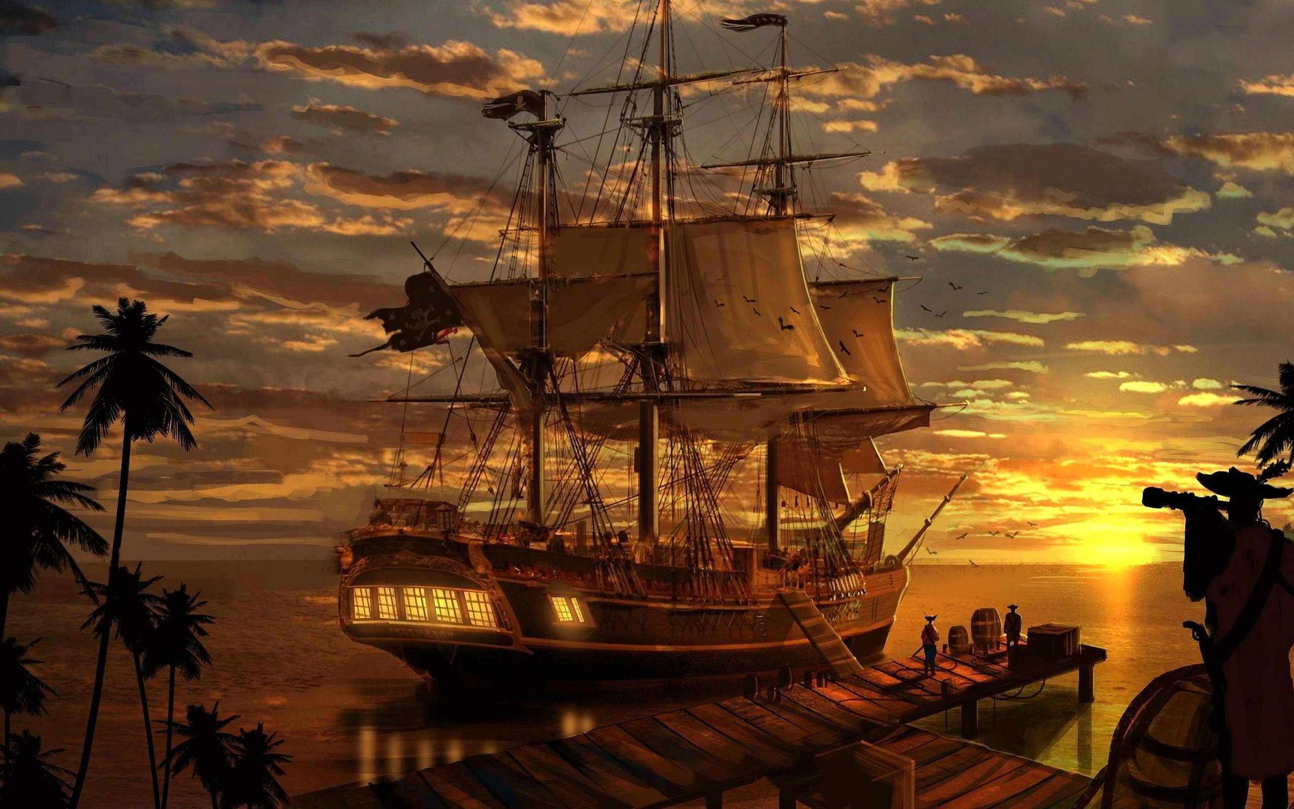 art, Artwork, Fantasy, Pirate, Pirates, Ship, Boat Wallpapers HD / Desktop  and Mobile Backgrounds