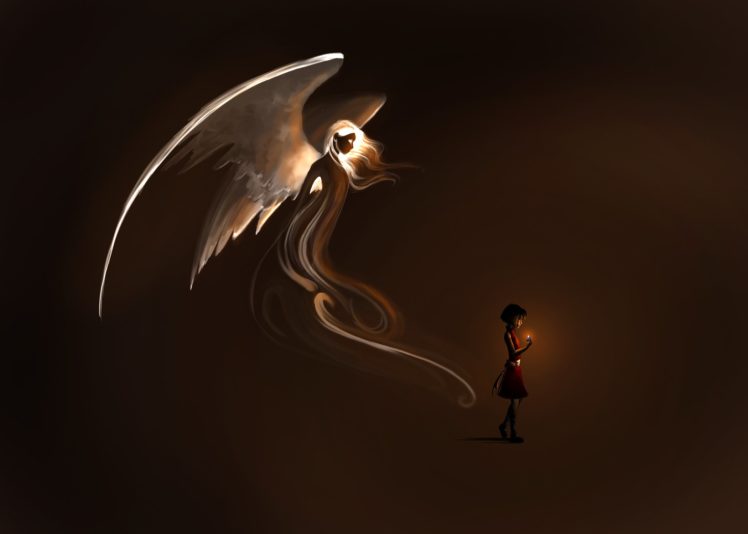 angel, Wings, Little, Girls, Fantasy, Children, Artwork, Mood HD Wallpaper Desktop Background