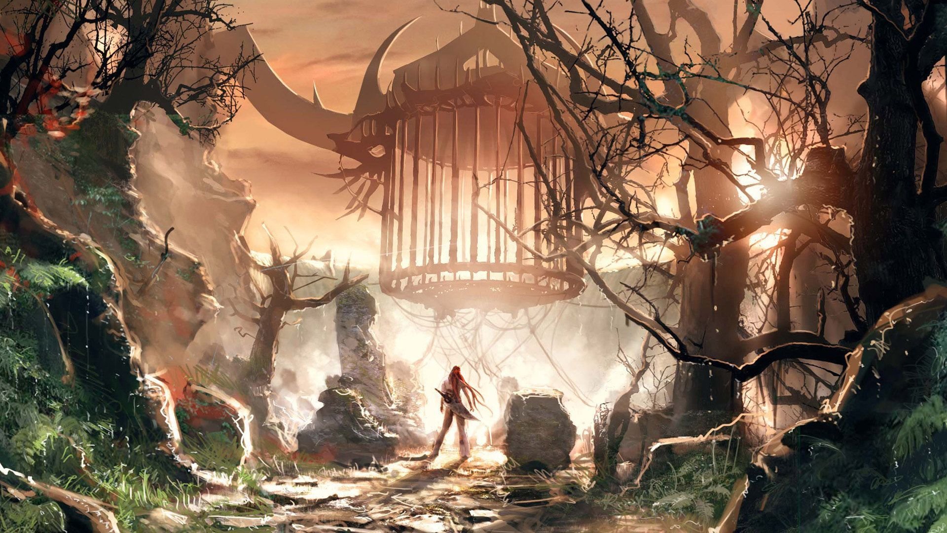bosque, Terror, Fantasia Wallpaper
