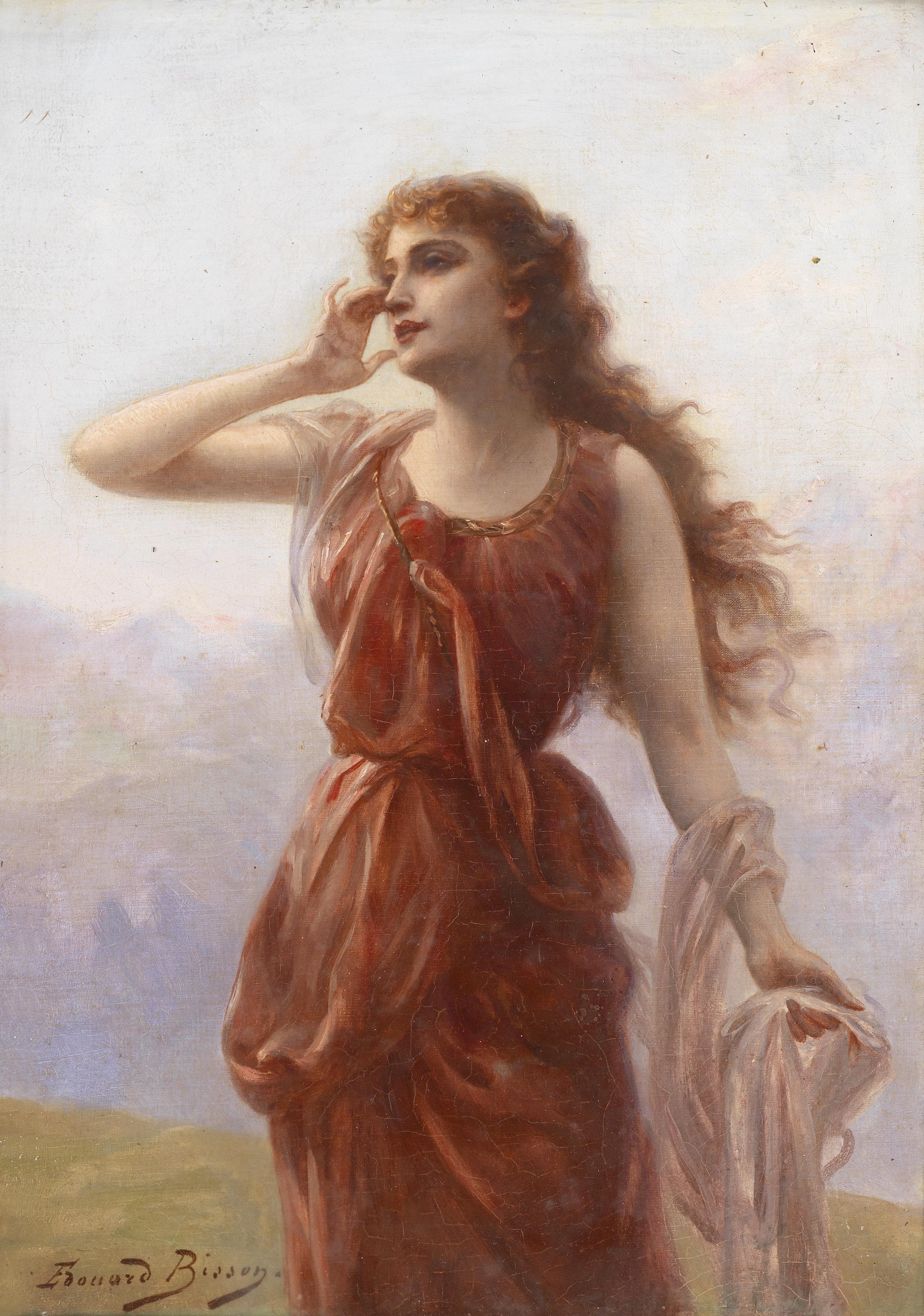 young, Woman, Red, Art, Dress, Painting, Girl, Long, Hair, Beauty Wallpaper