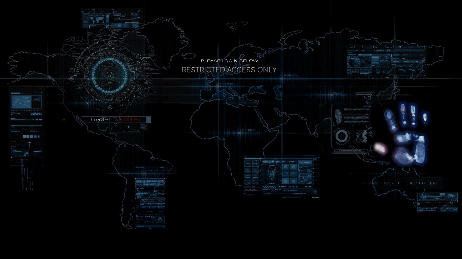 computer, Digital, World, Map Wallpaper
