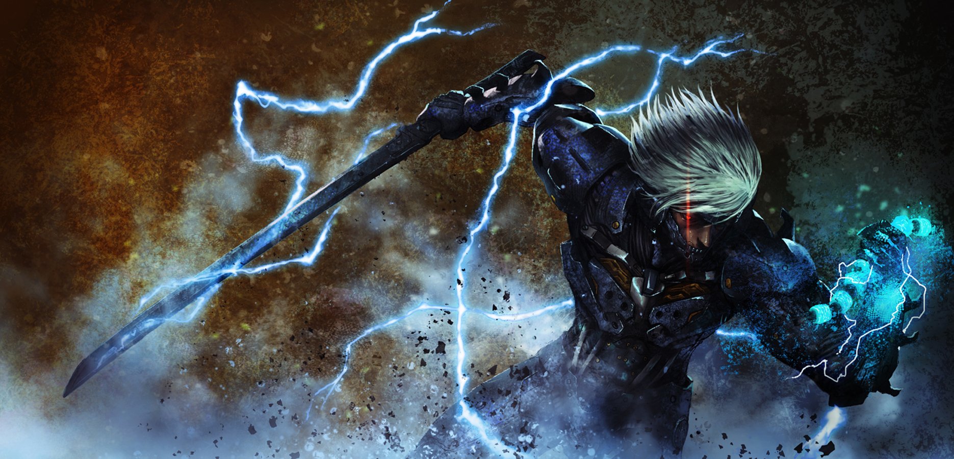 fantastic, Man, Sword, Lightning, Mechanics Wallpaper