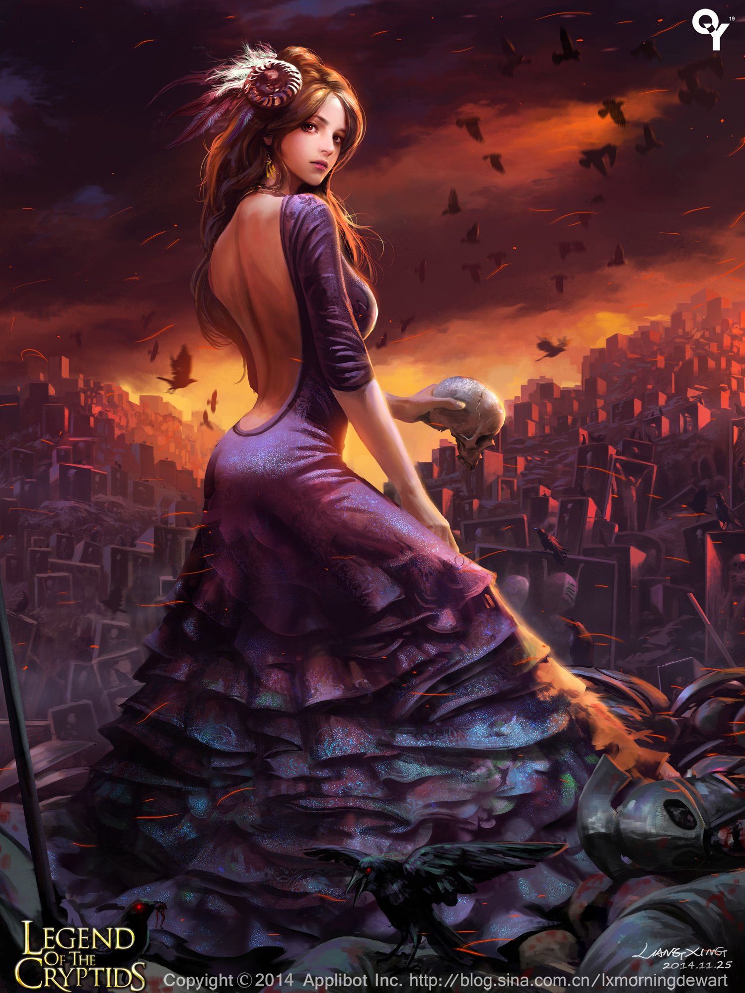 bird, Brown, Hair, Dress, Jewelry, Long, Hair, Red, Eyes, Sky, Sunset, Legend, Of, The, Cryptids Wallpaper
